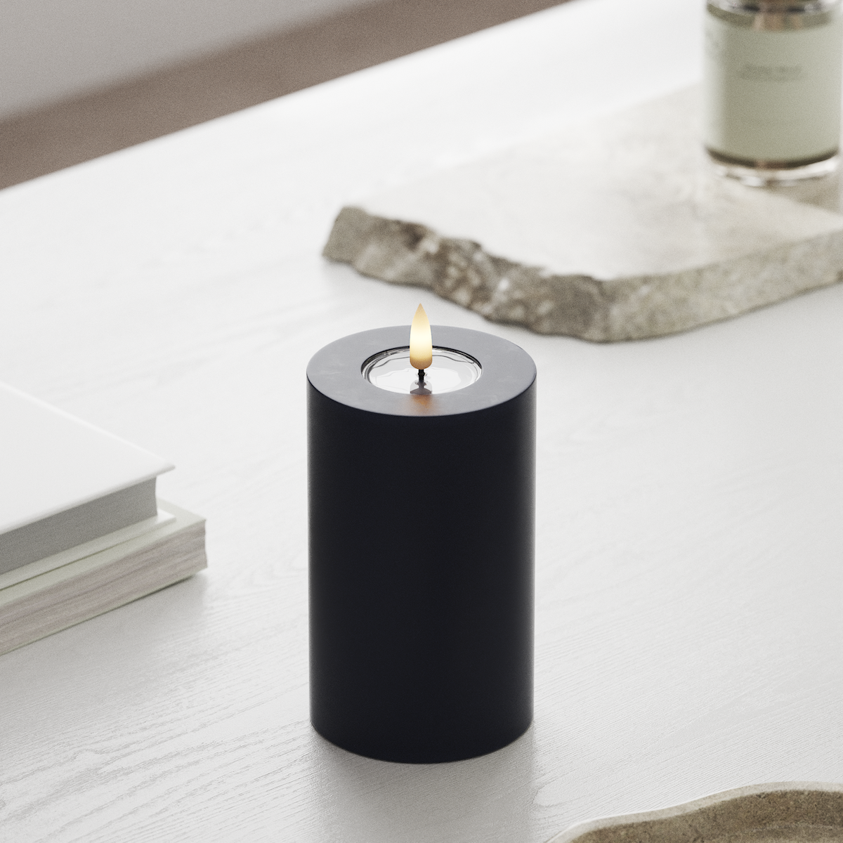 Deluxe Homeart LED Bougie pilier Ø7,5 x 12,5 cm Bleu roi LED Bougie pilier 1