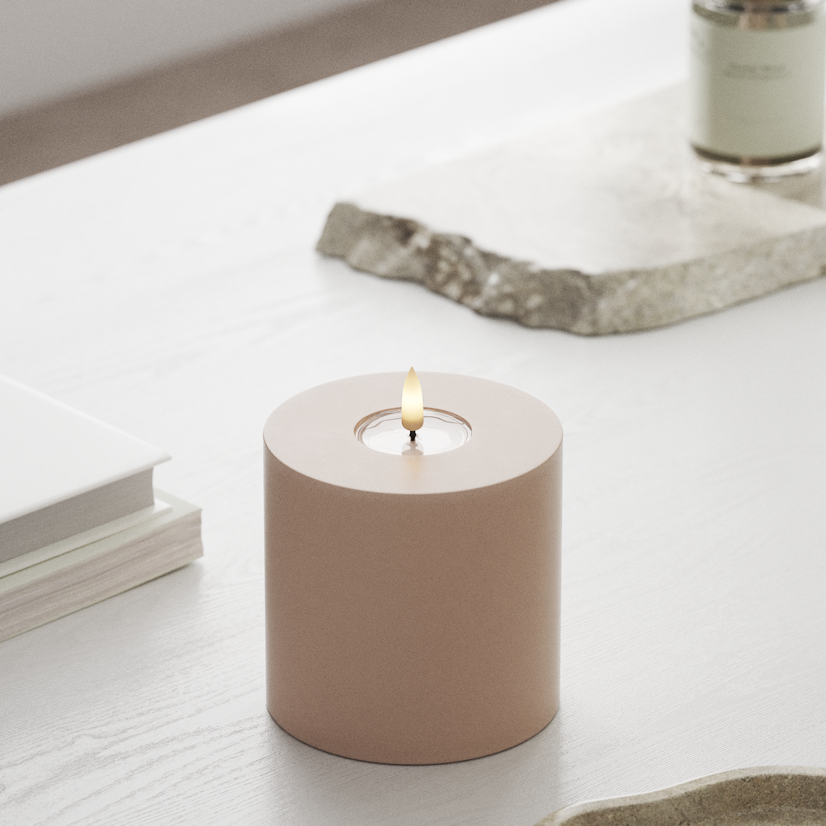 Deluxe Homeart LED Bougie pilier Ø10x10 cm Rose LED Bougie pilier 1