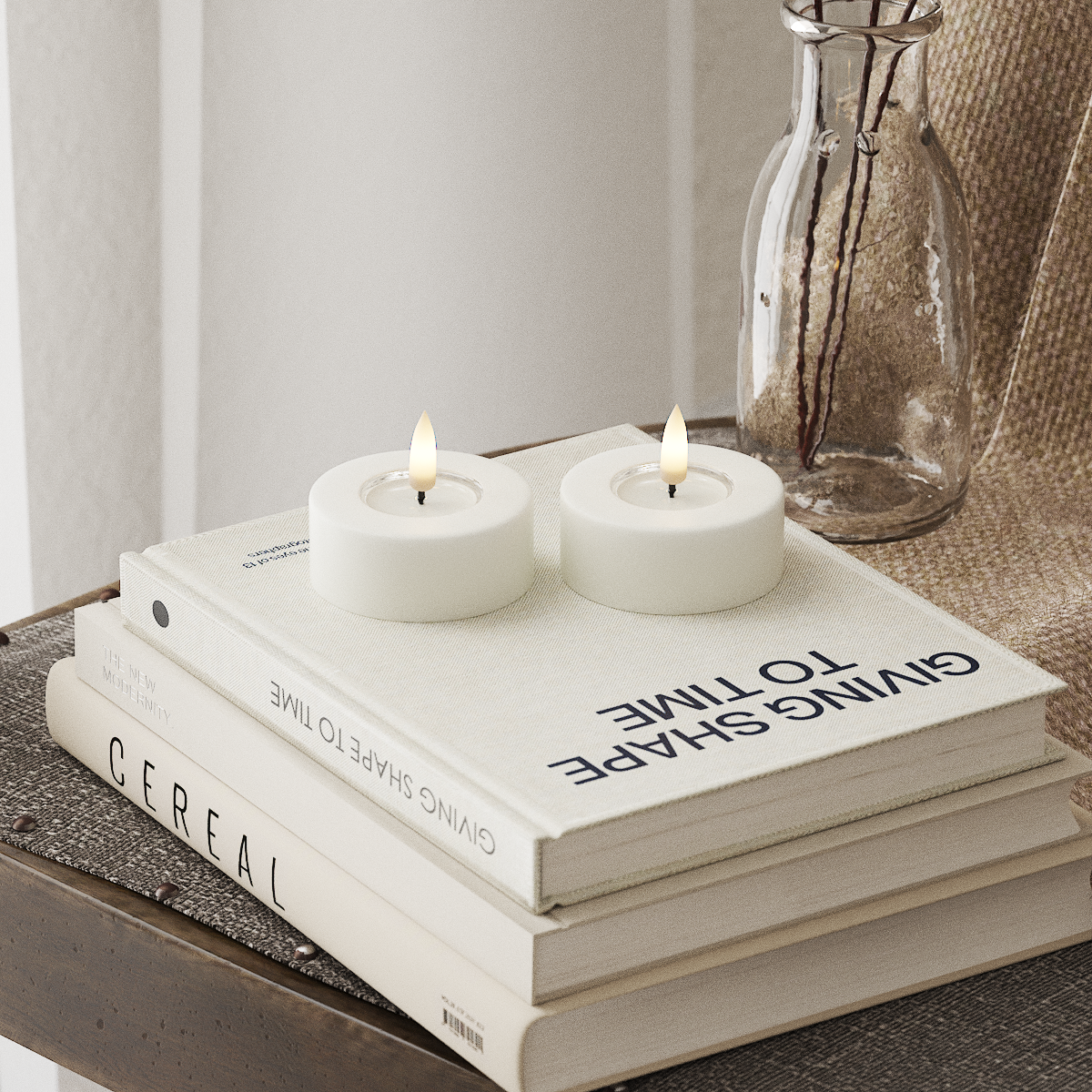 Deluxe Homeart LED Géant Bougie chauffe-plat 2 pièces Grand Blanc LED géant Bougie chauffe-plat 4