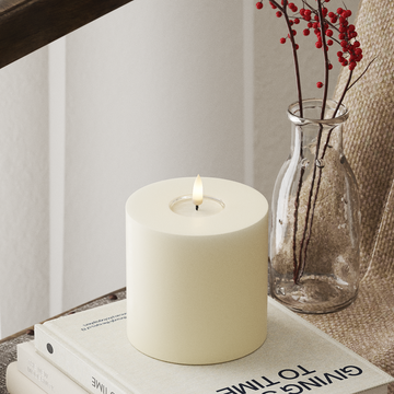 Deluxe Homeart LED Bougie pilier Ø10x10 cm Crème LED Bougie pilier 4