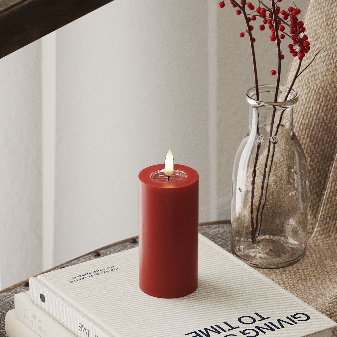 Bougies Pilier Rouges Papstar Lot De 10 - Bougies Décoratives 4x9cm Pour Ambiance Festive Et Romantique