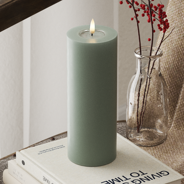 Deluxe Homeart LED Bloklys Ø 7,5 x 20 cm Salvie Grøn LED bloklys 4