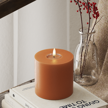 Deluxe Homeart LED Bougie pilier Ø10x10 cm Orange LED Bougie pilier 4