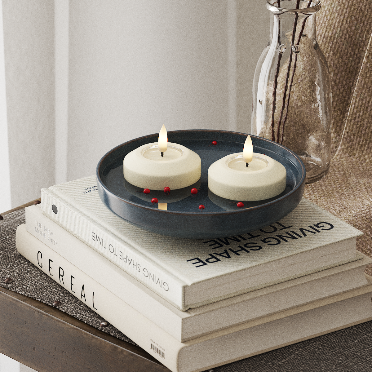 Deluxe Homeart LED Bougie flottante Ø 6,1 cm 2 pièces Crème LED Bougie flottante 4