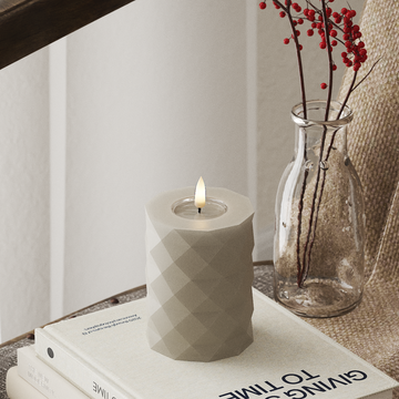 Deluxe Homeart Square LED Bougie pilier Ø7,5x10 cm Sable LED Square 4