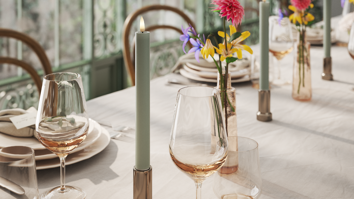 LED de vida real Vela fina Com design wetlook ™