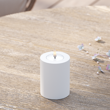 Deluxe Homeart Udendørs LED Bloklys Ø 7,5 x 10 cm Hvid LED udendørslys bloklys 2