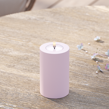 Deluxe Homeart À l'extérieur LED Bougie pilier Ø7,5 x 12,5 cm Rouge poussiéreux LED lumière extérieure Bougie pilier 2