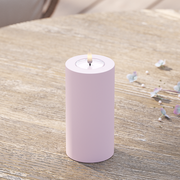 Deluxe Homeart À l'extérieur LED Bougie pilier Ø7,5x15 cm Rouge poussiéreux LED lumière extérieure Bougie pilier 2