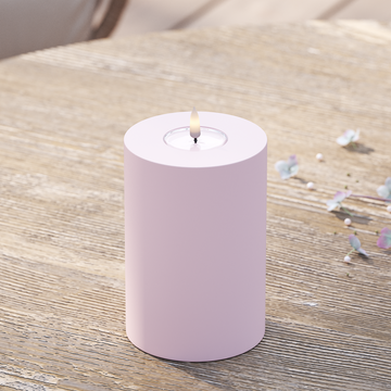 Deluxe Homeart Udendørs LED Bloklys Ø 10 x 15 cm Støvet rød LED udendørslys bloklys 2