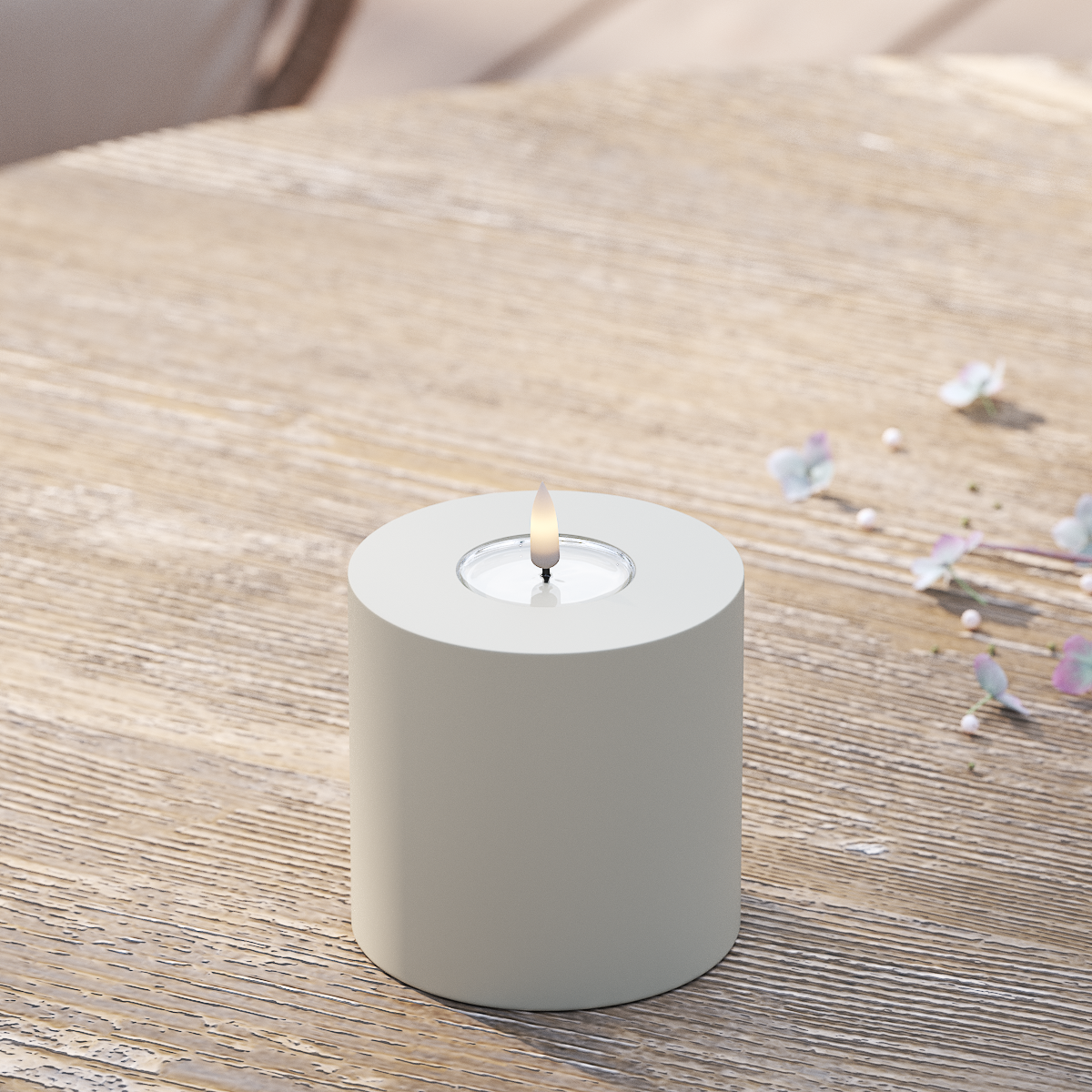 Deluxe Homeart À l'extérieur LED Bougie pilier Ø10x10 cm Sable LED lumière extérieure Bougie pilier 2