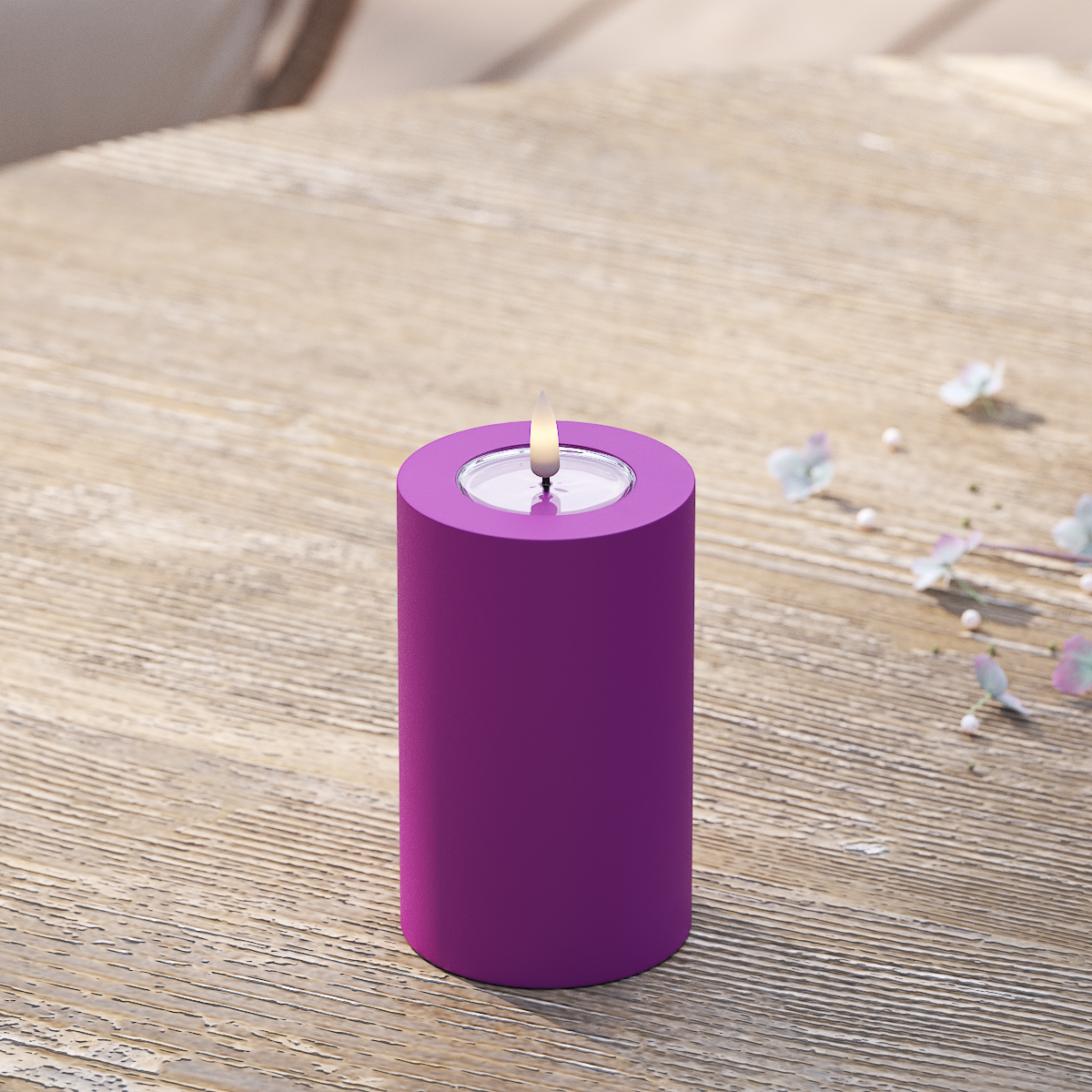 Deluxe Homeart Utomhus LED Blockljus Ø 7,5 x 12,5 cm Violet LED utomhusljus Blockljus 1