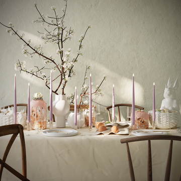 Deluxe Homeart LED Kertelys pakke - Lavendel - 4 stk 38 cm | 4 stk 28 cm pakke 1