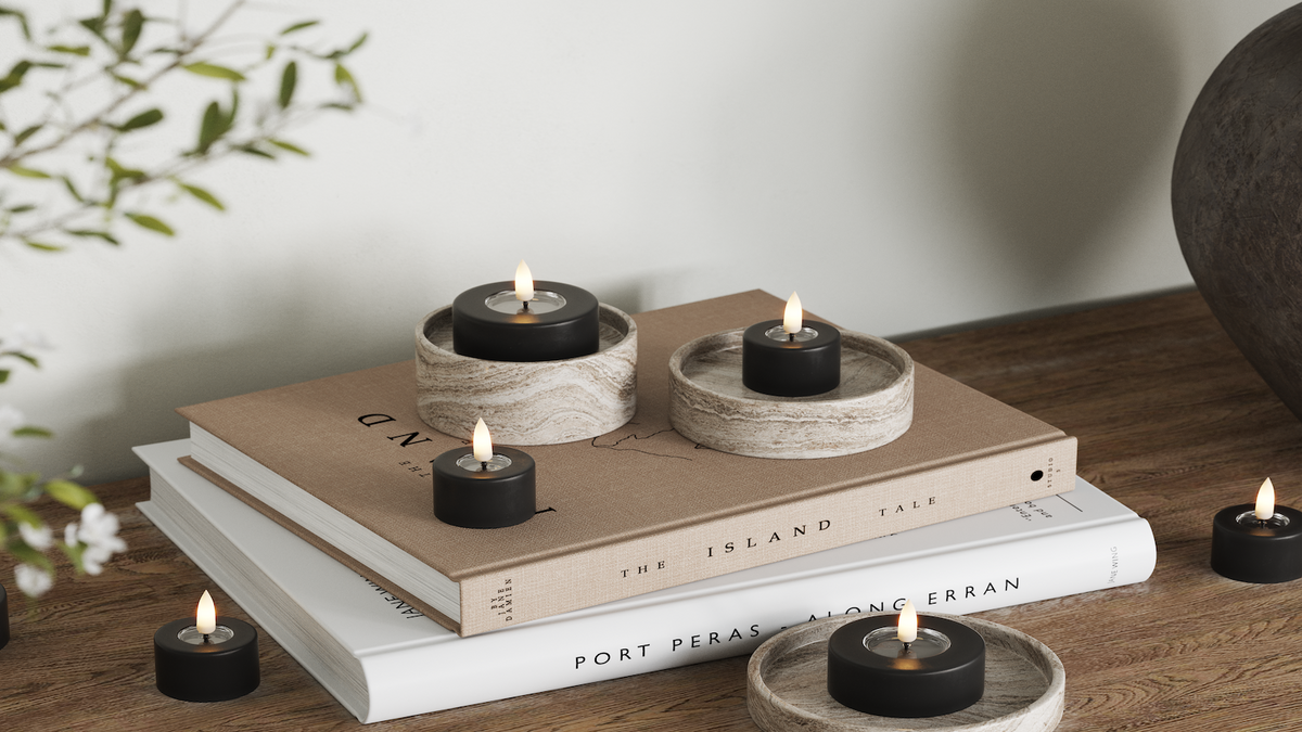 LED Fyrlys med naturtro LED flamme