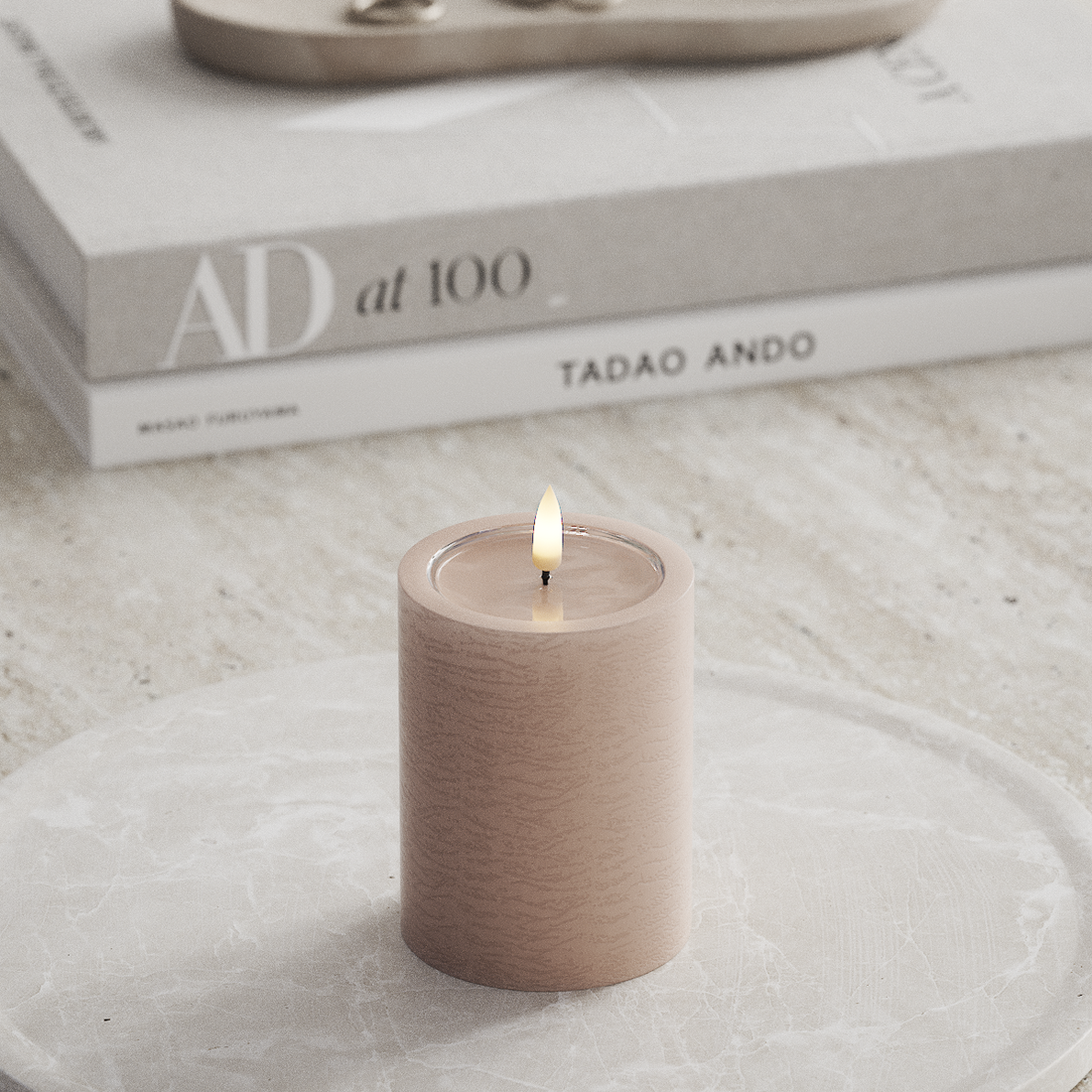 Deluxe Homeart Unique LED Bloklys D 7,5 x 10 cm Rose unique bloklys 3