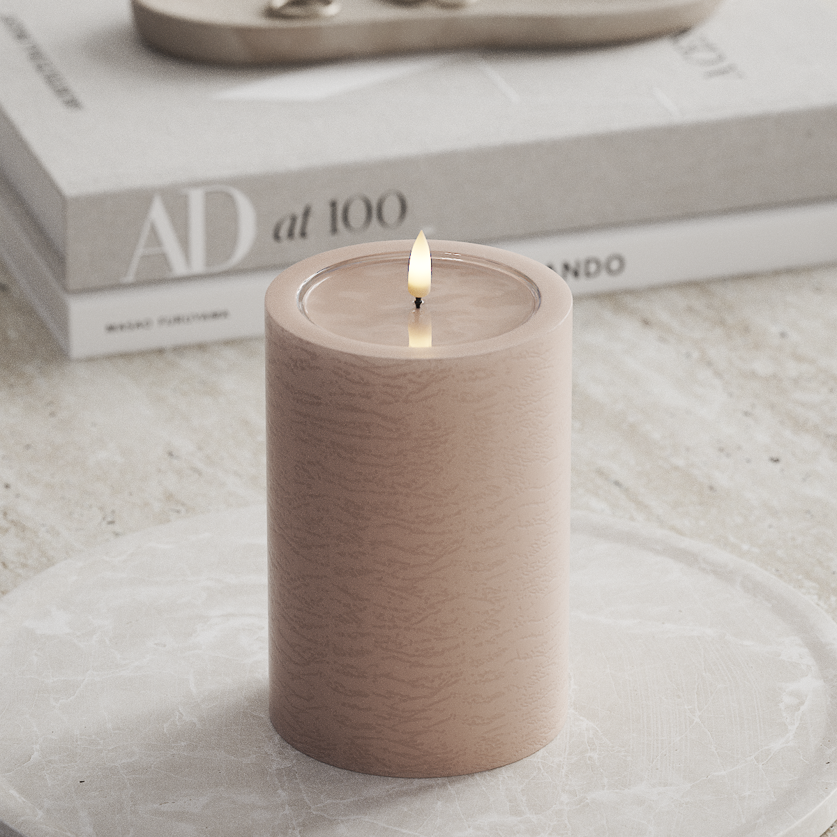 Deluxe Homeart Unique LED Bougie pilier P 10x15 cm Rose unique Bougie pilier 1