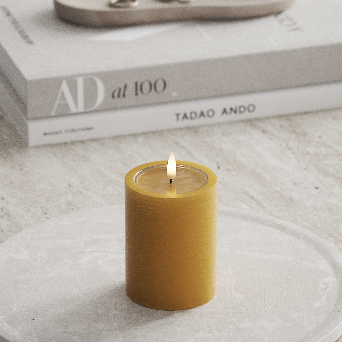 Deluxe Homeart Unique LED Bougie pilier P 7,5 x 10 cm Curry unique Bougie pilier 1