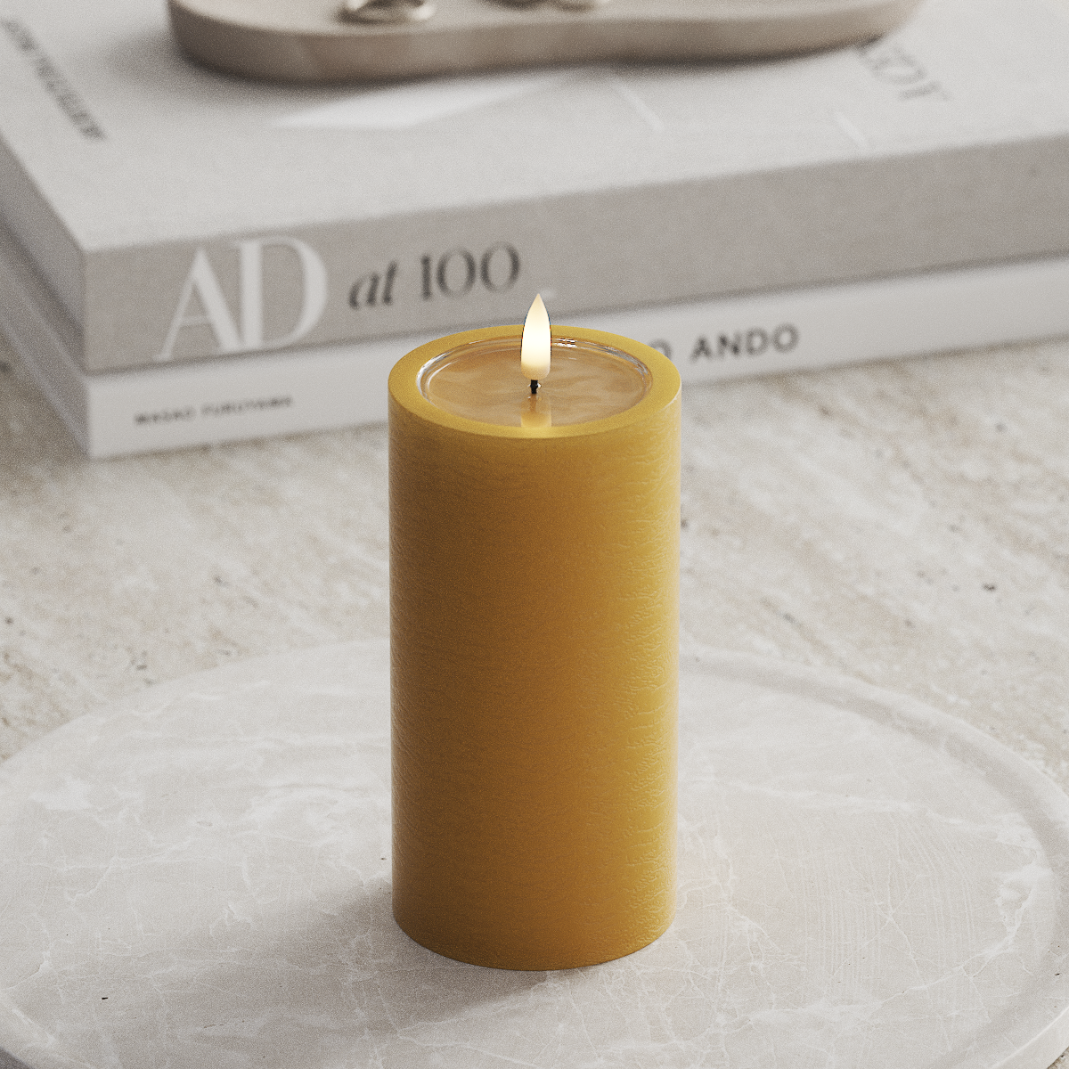 Deluxe Homeart Unique LED Bougie pilier P 7,5 x 15 cm Curry unique Bougie pilier 1