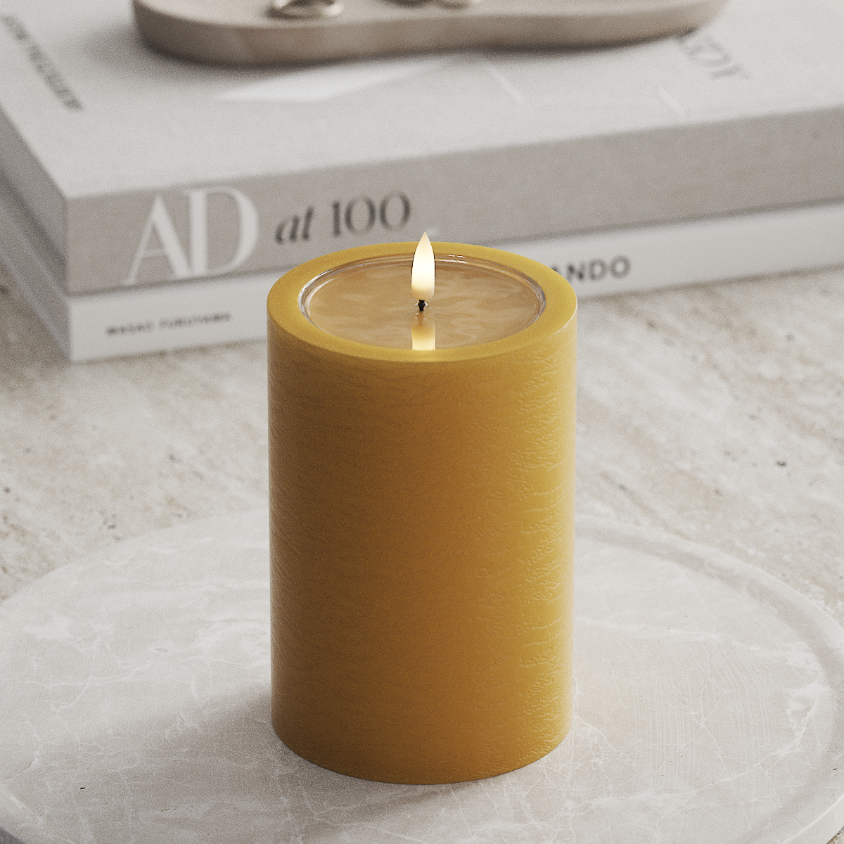 Deluxe Homeart Unique LED Bougie pilier P 10x15 cm Curry unique Bougie pilier 1