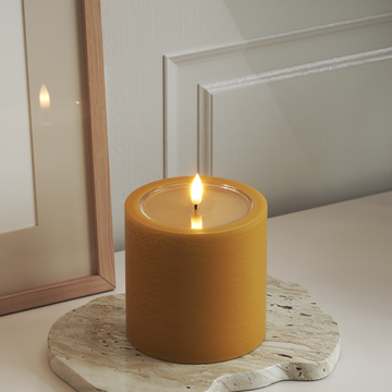 Deluxe Homeart Unique LED Bougie pilier P 10x10 cm Curry unique Bougie pilier 3