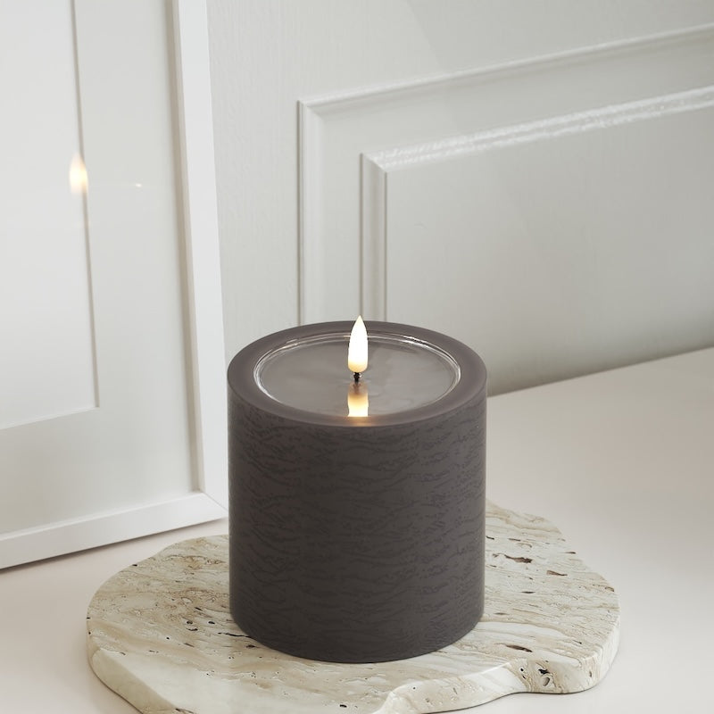 Unique Candles Unique LED Bougie pilier P 10x10 cm Moka