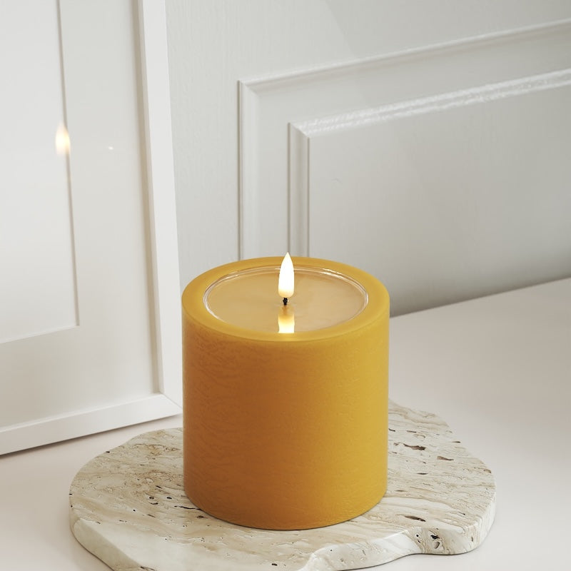 Unique Candles Unique LED Bougie pilier P 10x10 cm Curry